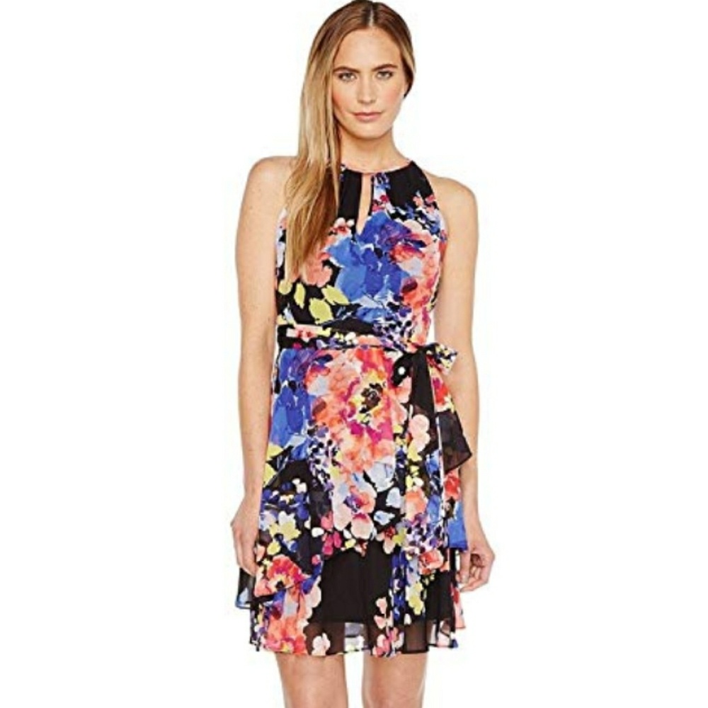 Keyhole Chiffon Dress